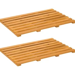 Badmat Effen Bruin 100 x 53 cm Hout>vidaXL
