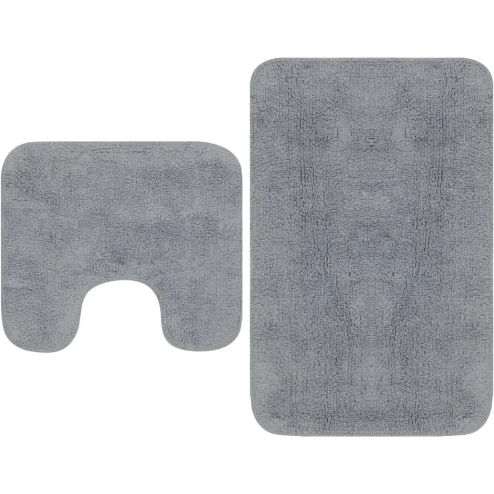 Badkameraccessoires*vidaXL Badmattenset stof 2-delig Grijs
