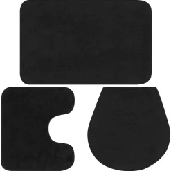 Badkameraccessoires*vidaXL Badmattenset stof 3 st Antraciet