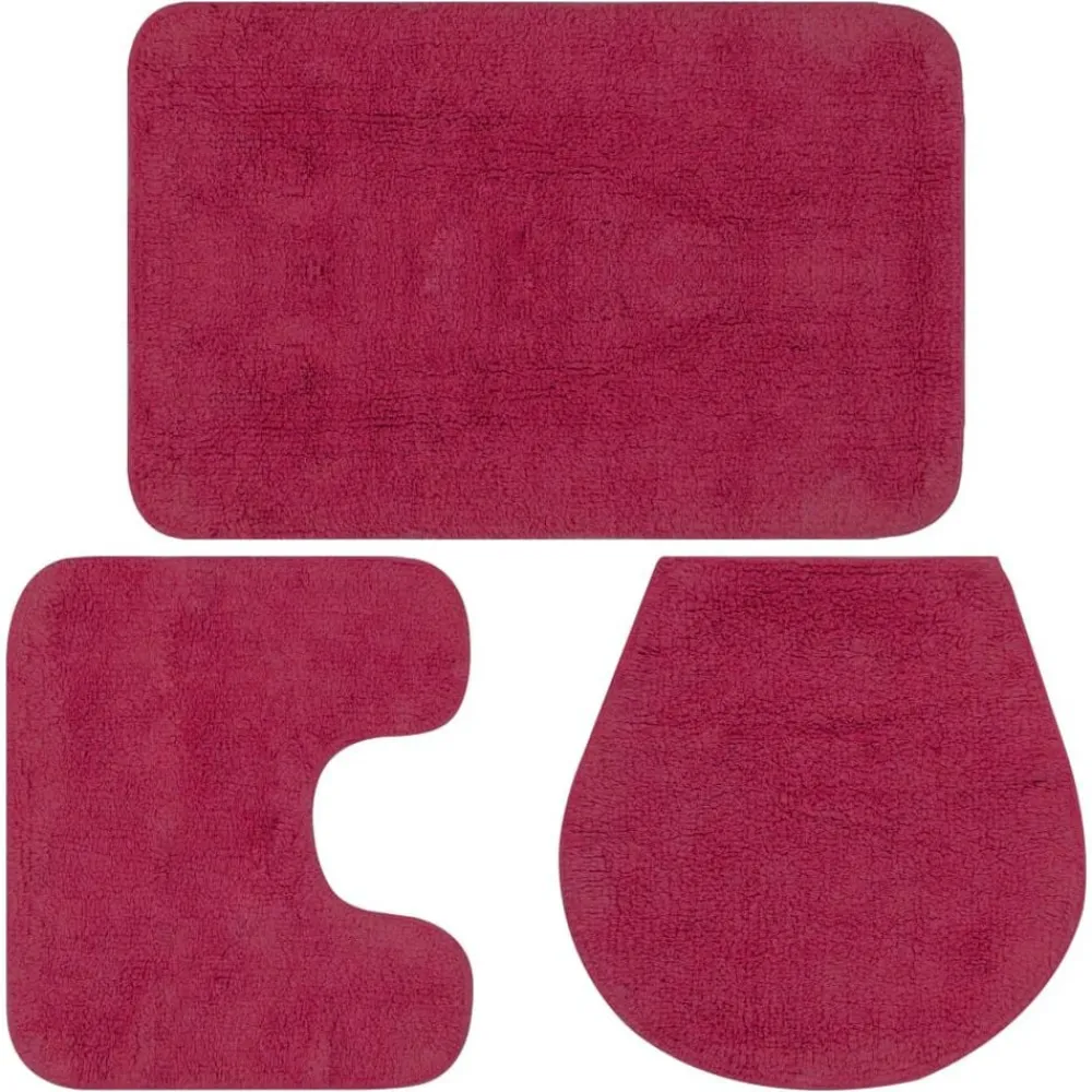 Badkameraccessoires*vidaXL Badmattenset stof 3-delig Fuchsia