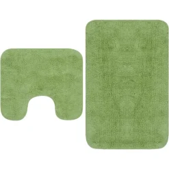 Badkameraccessoires*vidaXL Badmattenset stof 2-delig Groen