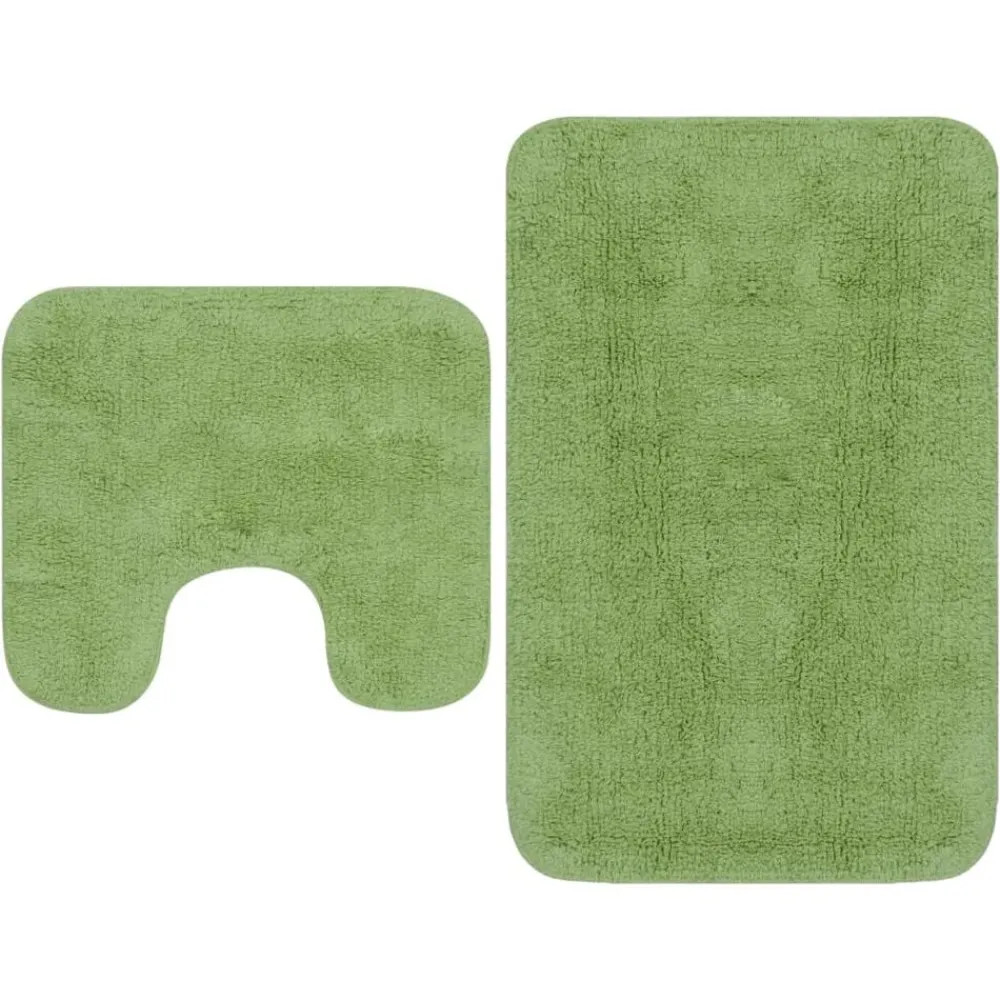 Badkameraccessoires*vidaXL Badmattenset stof 2-delig Groen