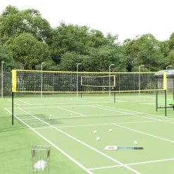 Badmintonnet 600x155 cm PE-stof geel en zwart>vidaXL Best