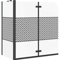 Sanitair & Loodgietersbenodigdheden*vidaXL Badwand gestreept 120x68x130 cm gehard glas Zwart