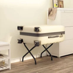 Bagage & Tassen*vidaXL Bagagerek met rugleuning 56x39x52 cm Zwart