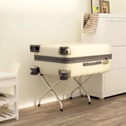 Bagage & Tassen*vidaXL Bagagerek met rugleuning zilver 56x39x52cm Zwart en zilver
