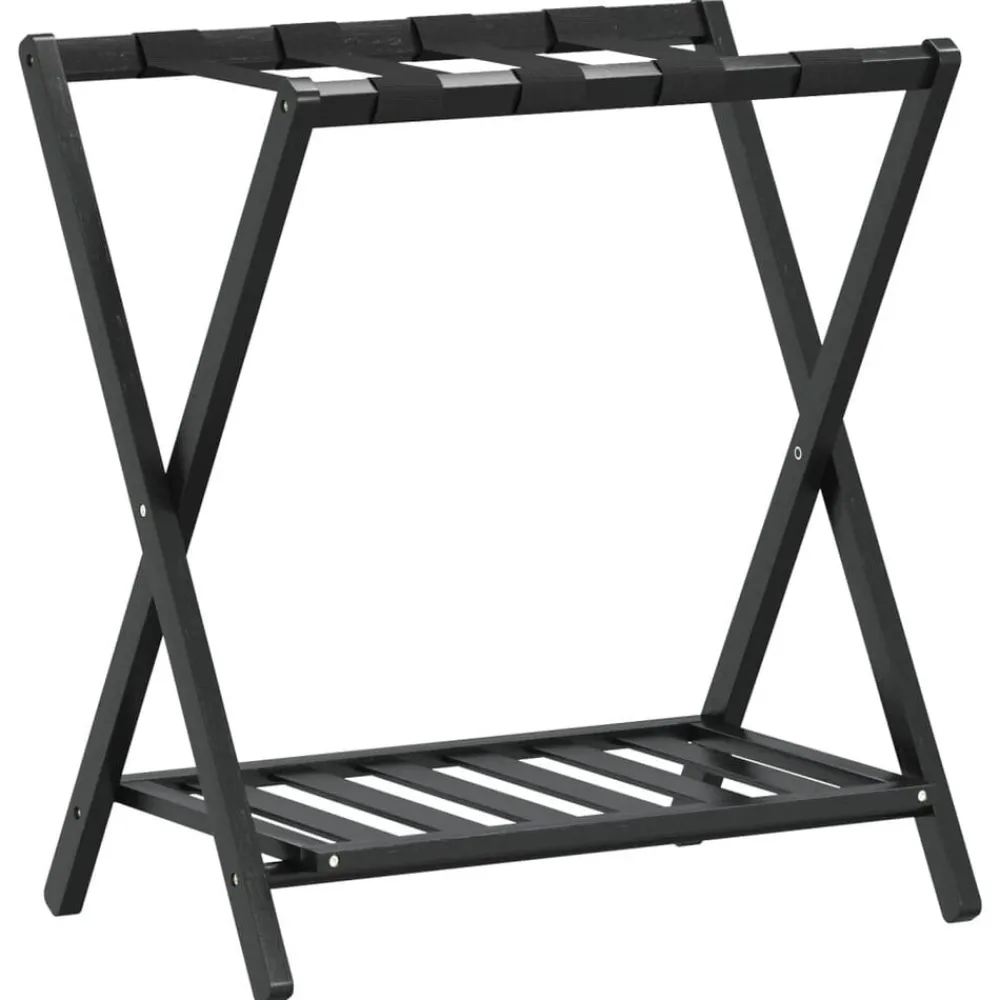 Bagagerek 68x38x58 cm bamboe zwart>vidaXL New