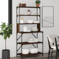 Bakkersrek 6-laags 90x40x180 cm bewerkt hout>vidaXL Sale
