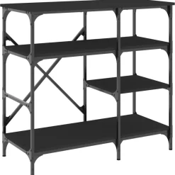 Keuken & Eetkamer*vidaXL Bakkersrek 90x40x84 cm bewerkt hout en metaal Zwart