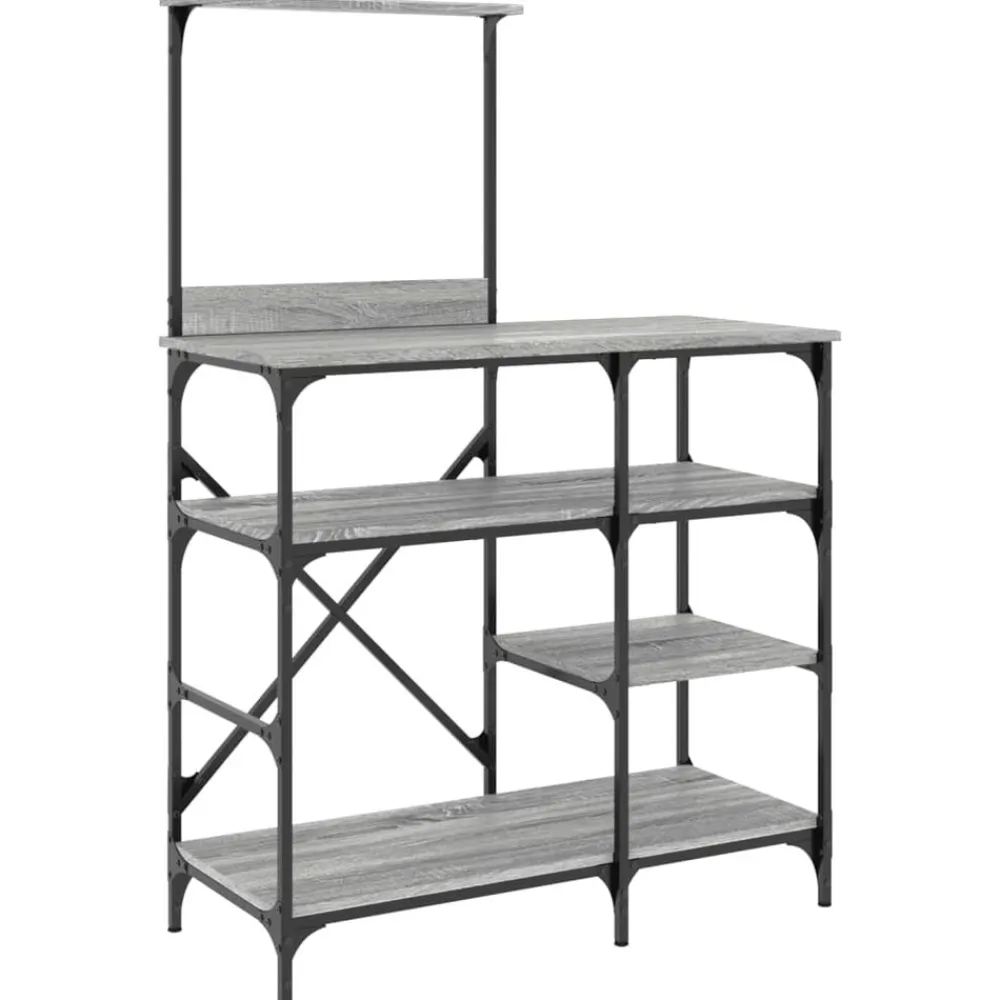 Bakkersrek 90x40x132 cm bewerkt hout en metaal>vidaXL Clearance