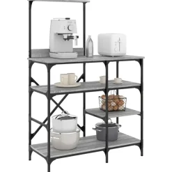 Bakkersrek 90x40x132 cm bewerkt hout en metaal>vidaXL Clearance
