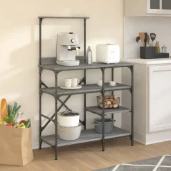 Bakkersrek 90x40x132 cm bewerkt hout en metaal><noscript><img width=