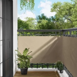 Tuin & Gazon*vidaXL Balkon Scherm PU gecoat oxford alu Beige