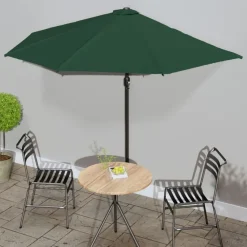 Balkonparasol half met aluminium paal 300x155 cm groen>vidaXL Online