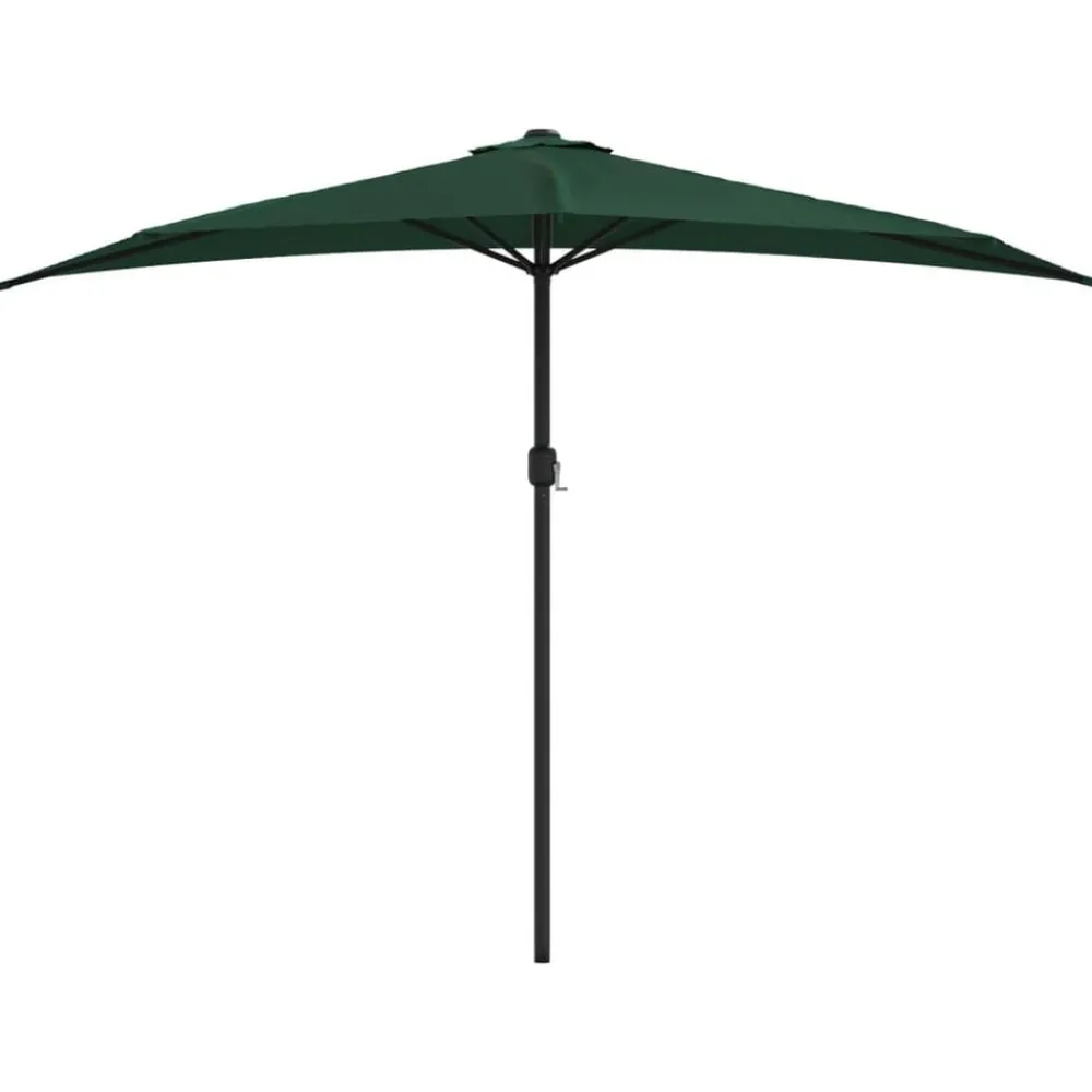 Balkonparasol half met aluminium paal 300x155 cm groen>vidaXL Online