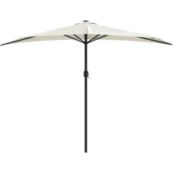 Tuin & Gazon*vidaXL Balkonparasol half met aluminium paal 300x155 cm zandkleurig Donker zand