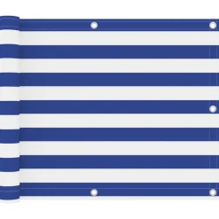 Tuin & Gazon*vidaXL Balkonscherm 75x300 cm oxford stof Wit en blauw