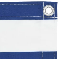 Tuin & Gazon*vidaXL Balkonscherm 75x300 cm oxford stof Wit en blauw