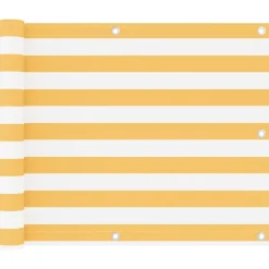 Tuin & Gazon*vidaXL Balkonscherm 75x300 cm oxford stof wit en geel