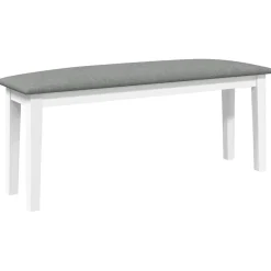 Bankjes*vidaXL Bank 110 cm massief hout wit rubber Wit en grijs