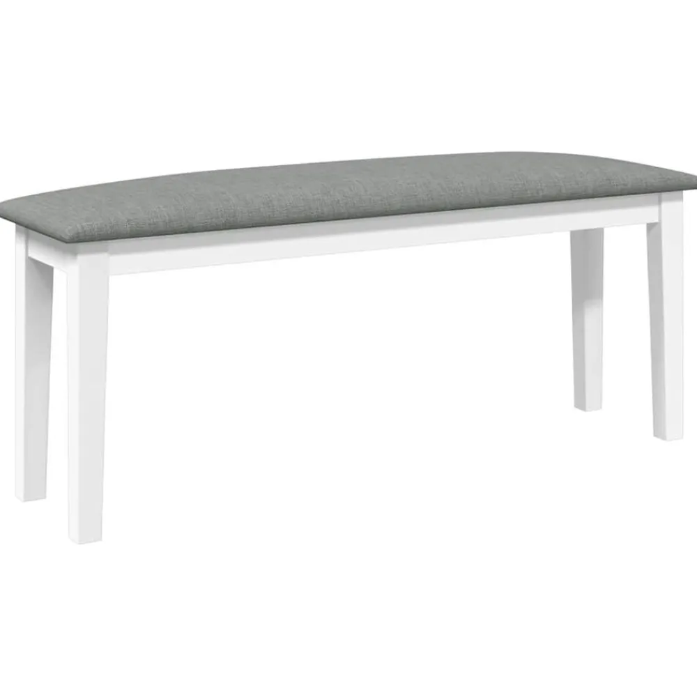 Bankjes*vidaXL Bank 110 cm massief hout wit rubber Wit en grijs