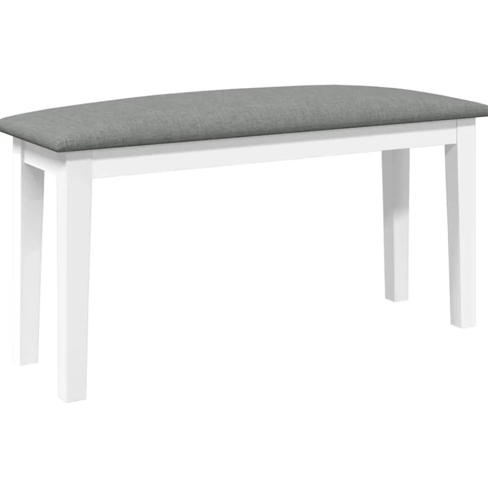 Bankjes*vidaXL Bank 90 cm massief hout rubber wit Wit en grijs