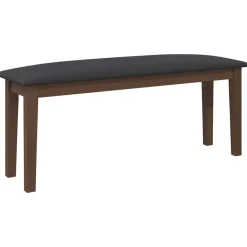 Bankjes*vidaXL Bank 110 cm massief hout rubber bruin Bruin en zwart