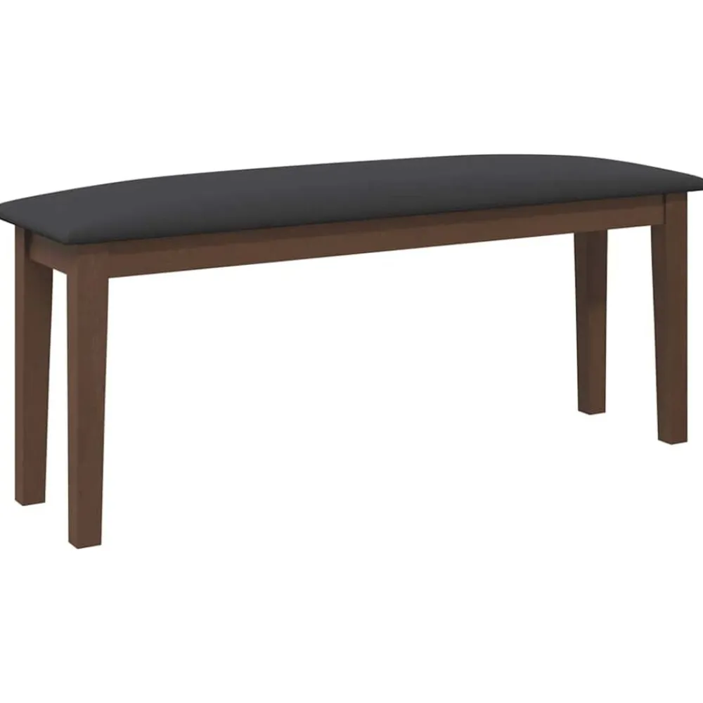 Bankjes*vidaXL Bank 110 cm massief hout rubber bruin Bruin en zwart