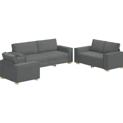 Bank 3 pcs 220 x 80 x 84 cm Linnen-mix stof>vidaXL Clearance