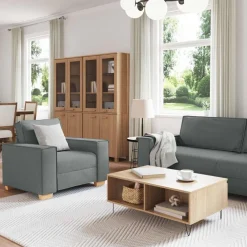 Bank 3 pcs 220 x 80 x 84 cm Linnen-mix stof><noscript><img width=