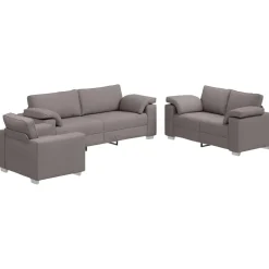 Bank 3 pcs 219 x 80 x 82 cm Linnen-mix stof>vidaXL Outlet