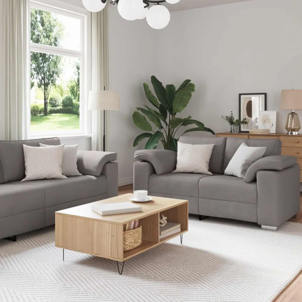 Bank 3 pcs 219 x 80 x 82 cm Linnen-mix stof>vidaXL Outlet
