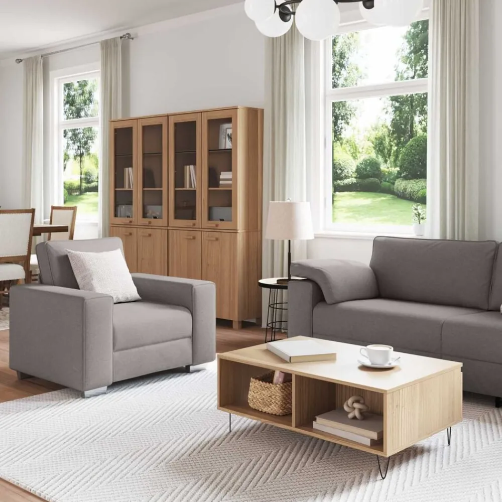 Bank 3 pcs 219 x 80 x 82 cm Linnen-mix stof>vidaXL Outlet