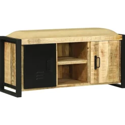 Bank Kast Bruin 100 x 35 x 50 cm Massief mangohout>vidaXL Outlet