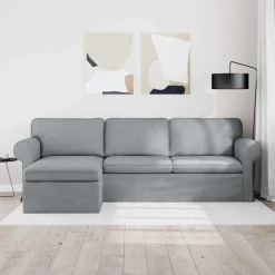 Banken*vidaXL Bank 245 x 138 x 80 cm Stof Lichtgrijs