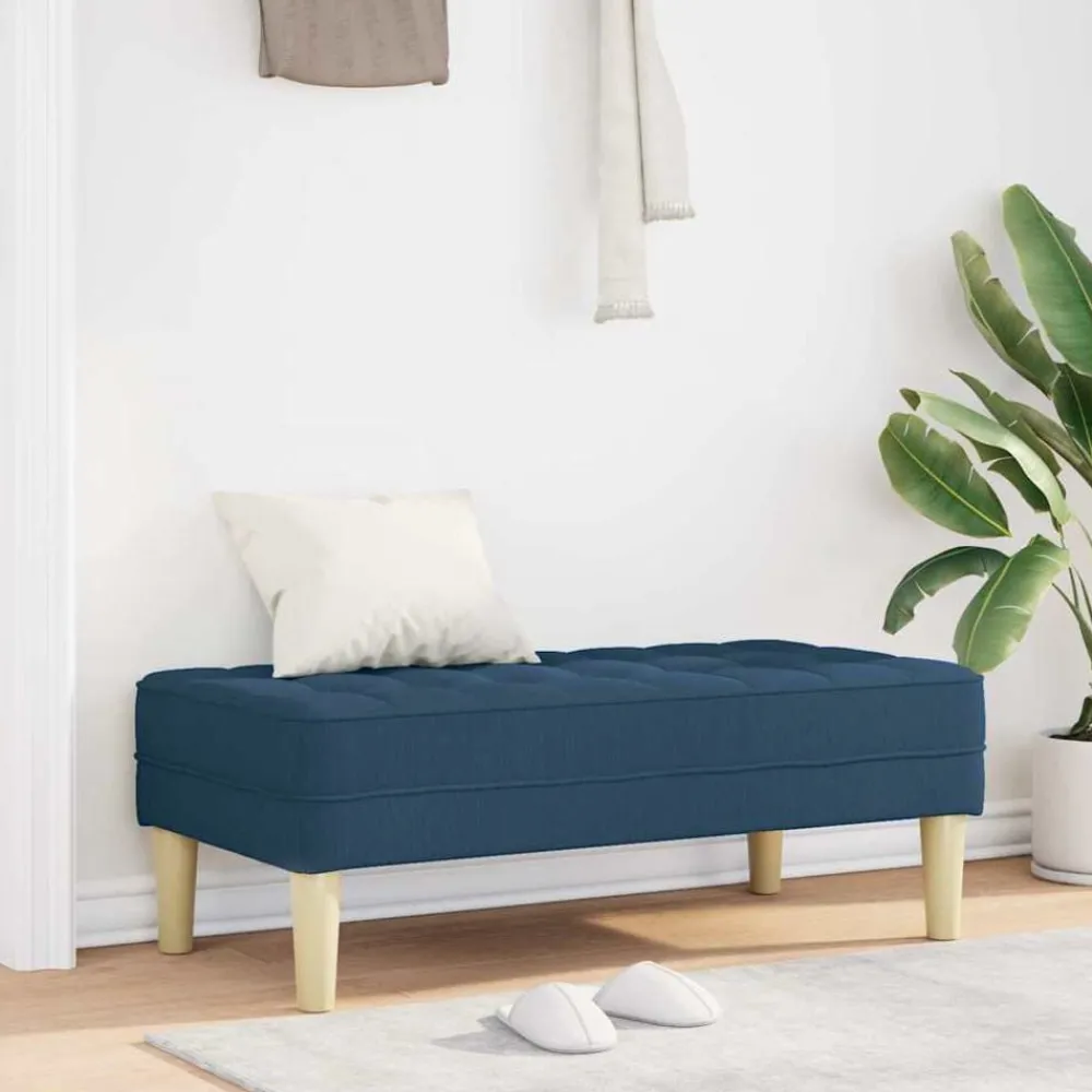 Bankjes*vidaXL Bank met kussen 113 x 57 x 39 cm Stof Blauw