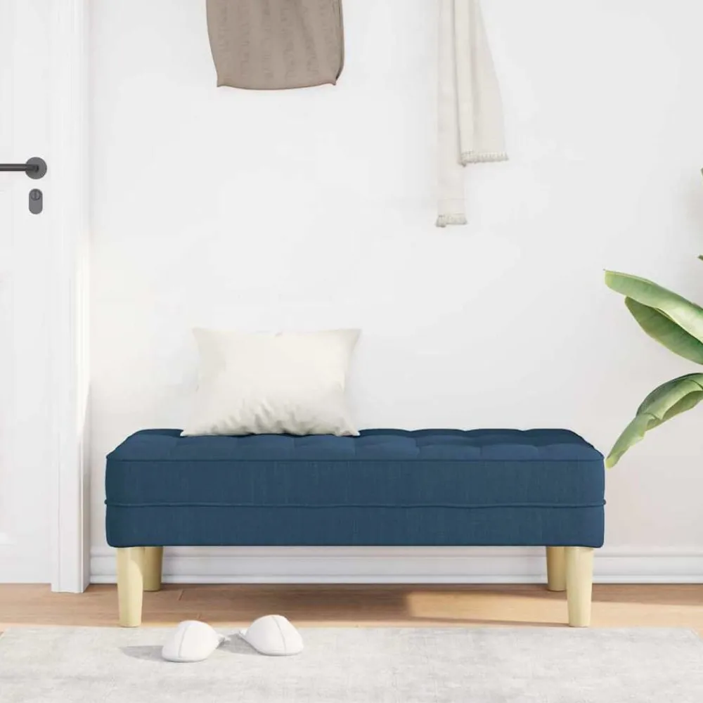 Bankjes*vidaXL Bank met kussen 113 x 57 x 39 cm Stof Blauw