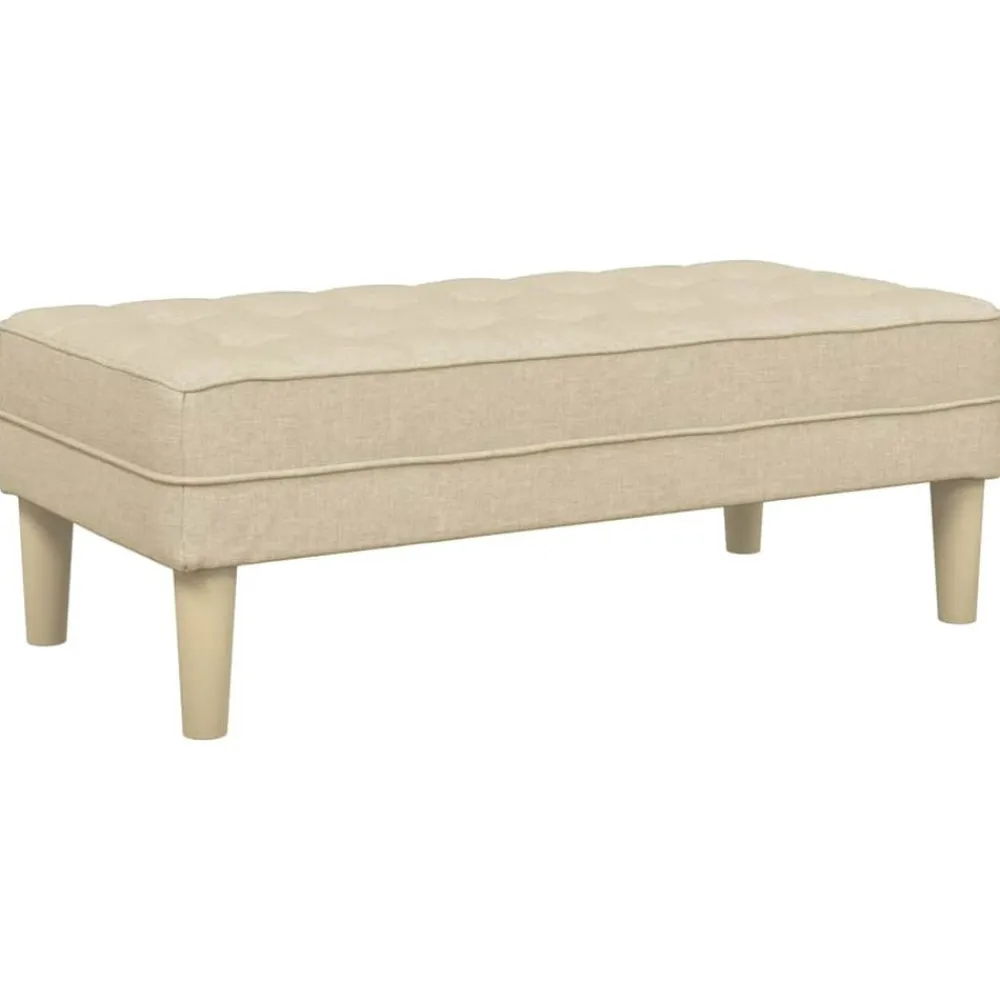Bankjes*vidaXL Bank met kussen Crème 113 x 57 x 39 cm Stof Crème