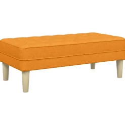 Bankjes*vidaXL Bank met kussen 113 x 57 x 39 cm Stof Donkergeel