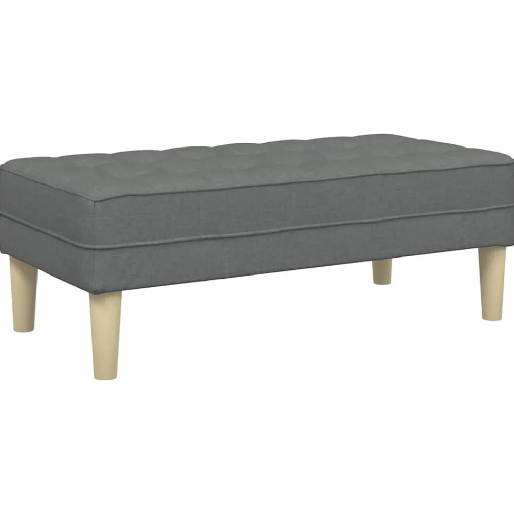 Bankjes*vidaXL Bank met kussen 113 x 57 x 39 cm Stof Donkergrijs