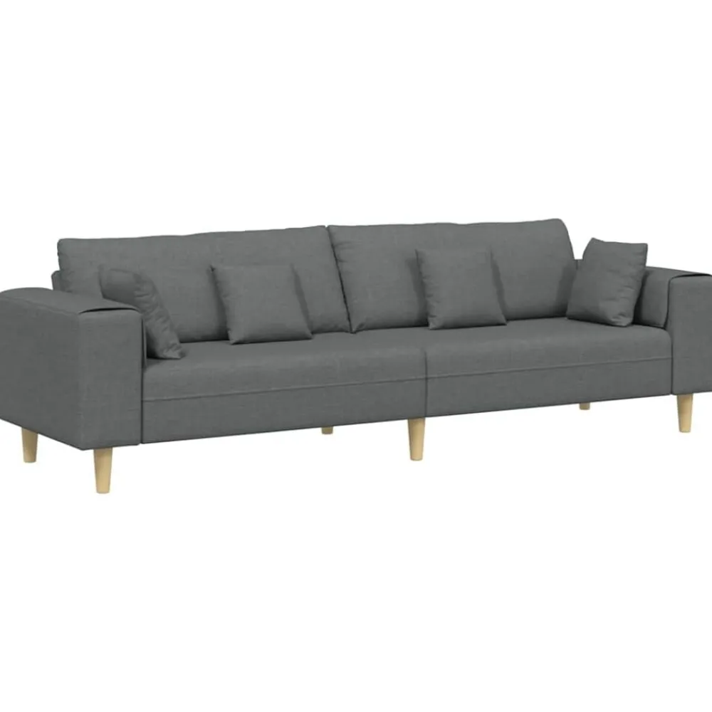 Bank met kussen 250 x 77 x 76 cm Stof>vidaXL Outlet