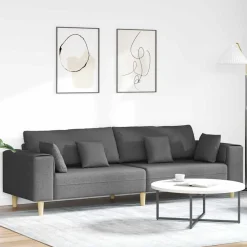 Bank met kussen 250 x 77 x 76 cm Stof>vidaXL Outlet