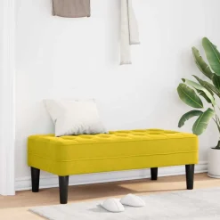 Bankjes*vidaXL Bank met kussen 113 x 57 x 39 cm Fluweel Geel