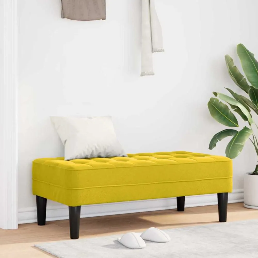 Bankjes*vidaXL Bank met kussen 113 x 57 x 39 cm Fluweel Geel