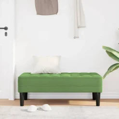 Bankjes*vidaXL Bank met kussen 113 x 57 x 39 cm Fluweel Lichtgroen