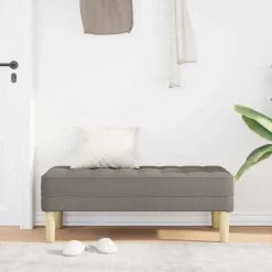 Bankjes*vidaXL Bank met kussen 113 x 57 x 39 cm Stof Taupe