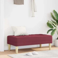 Bankjes*vidaXL Bank met kussen 113 x 57 x 39 cm Stof Wijnrood
