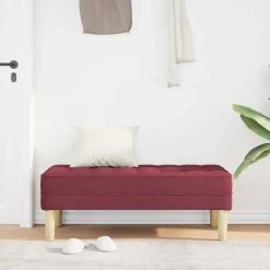Bankjes*vidaXL Bank met kussen 113 x 57 x 39 cm Stof Wijnrood