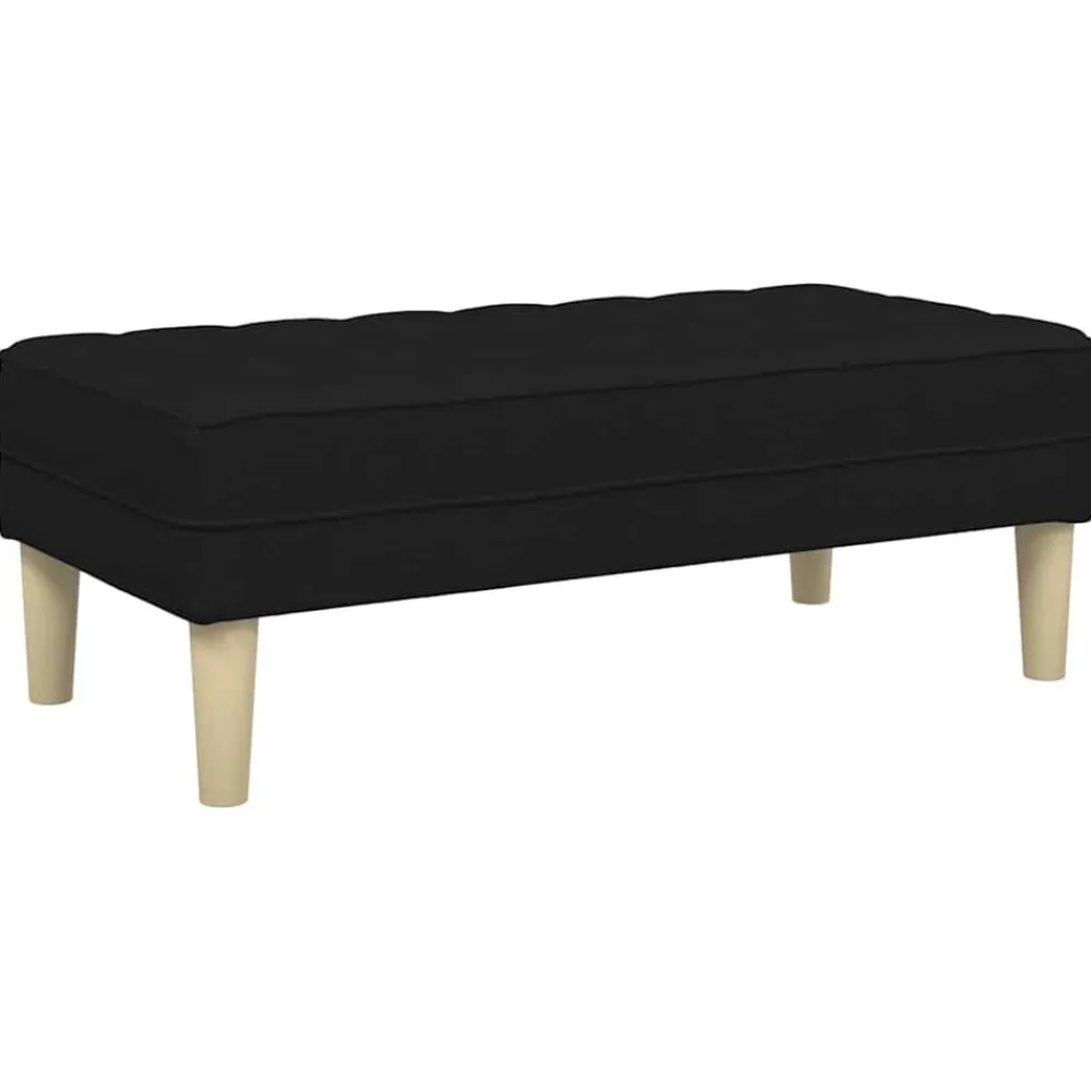 Bankjes*vidaXL Bank met kussen 113 x 57 x 39 cm Stof Zwart