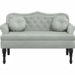 Bankjes*vidaXL Bank met kussens 120,5x65x75 cm fluweel Lichtgrijs